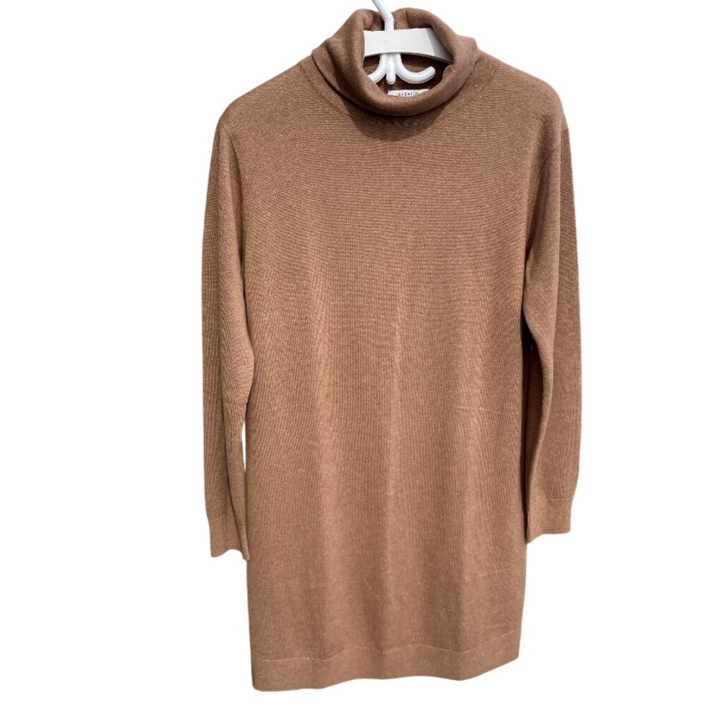 NWOT ARITZIA BABATON Mulray Turtleneck Sweater Dress Tan Women's Size Medium